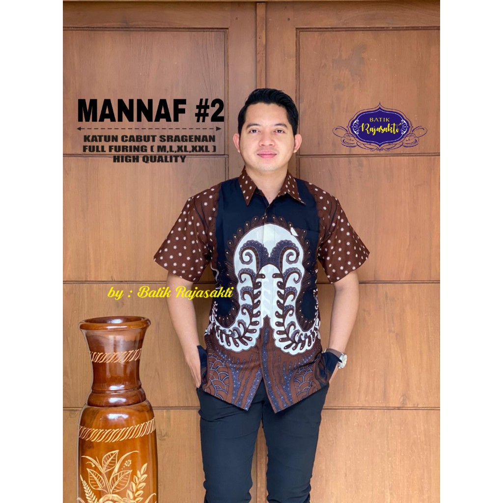 MANNAF 2 RAJASAKTI KEMEJA BATIK SOLO PRIA LENGAN PENDEK LAPIS FURING ATASAN BATIK PREMIUM MODERN KATUN HALUS BAHUWIRYA  BANAMITRA BANAMITRA PUTIH BANGSAWAN BAYU PUTRA BERLIAN BIRU BHARATAYUDA BIMASENA BIRENDRA BIRU INDAH BRAHMAKERTA BRAHMAKERTA MERAH BUDI