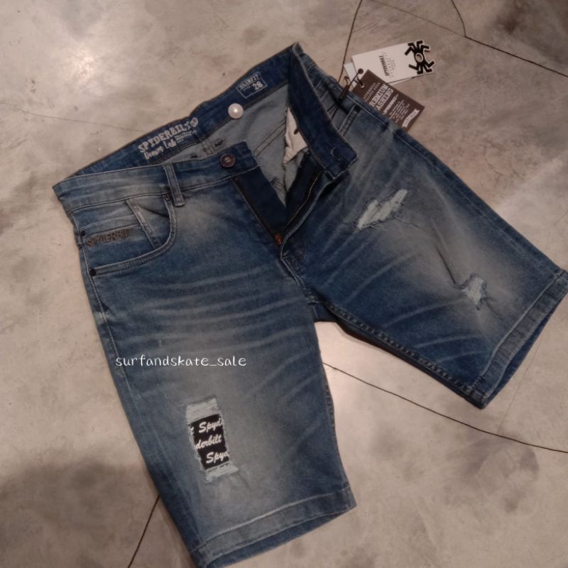 Celana Pendek Spyderbilt Original New Riped Jeans Arrasky Blue