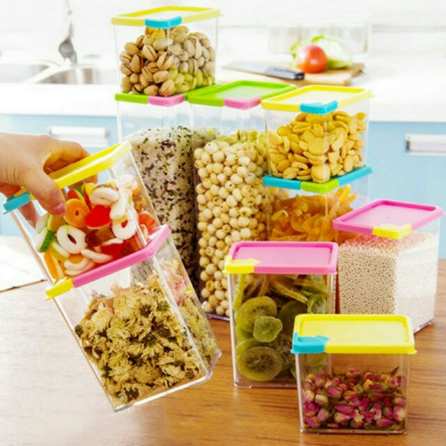 Toples Serbaguna 6 in 1 - Stackable &amp; Space Savvy Pocket Block Toples Rainbow 6in1 Wadah Multifungsi