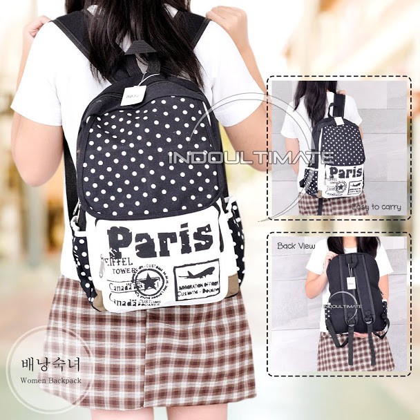 Tas Ransel wanita IM JS-507 Kanvas / Tas Backpack Kanvas Import/ Tas Sekolah Anak /  BACKPACK wanita