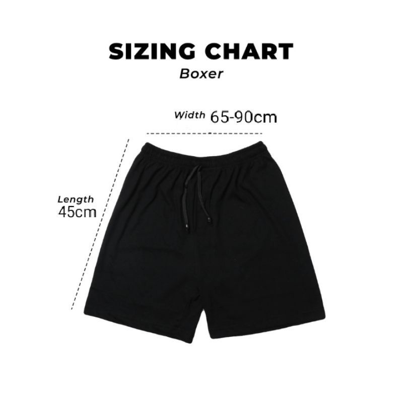 Boxer Celana pendek hitam katun (All Size)