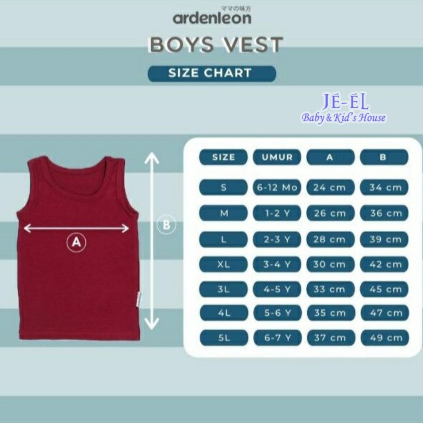 Ardenleon Boys Vest / Singlet Kaos Kutung Anak Cowok