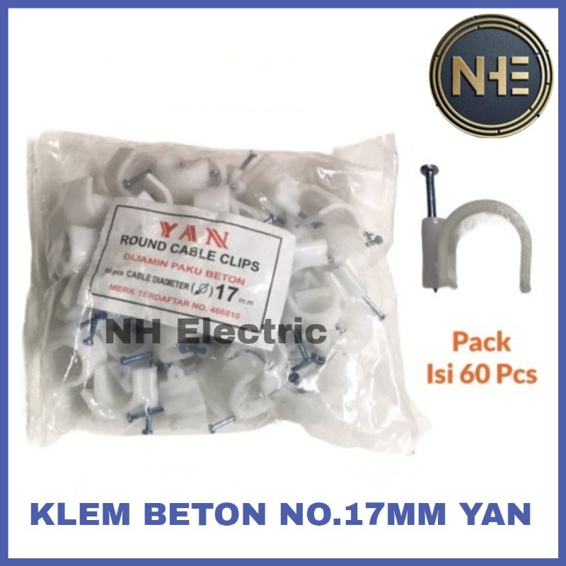 Klem Kabel No.17mm Yan - Klem Kabel Paku Beton No.17mm Yan