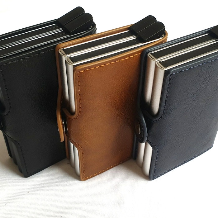 

Dompet Kartu Rfid Double Deck Pu Leather Elegant Mewah 043
