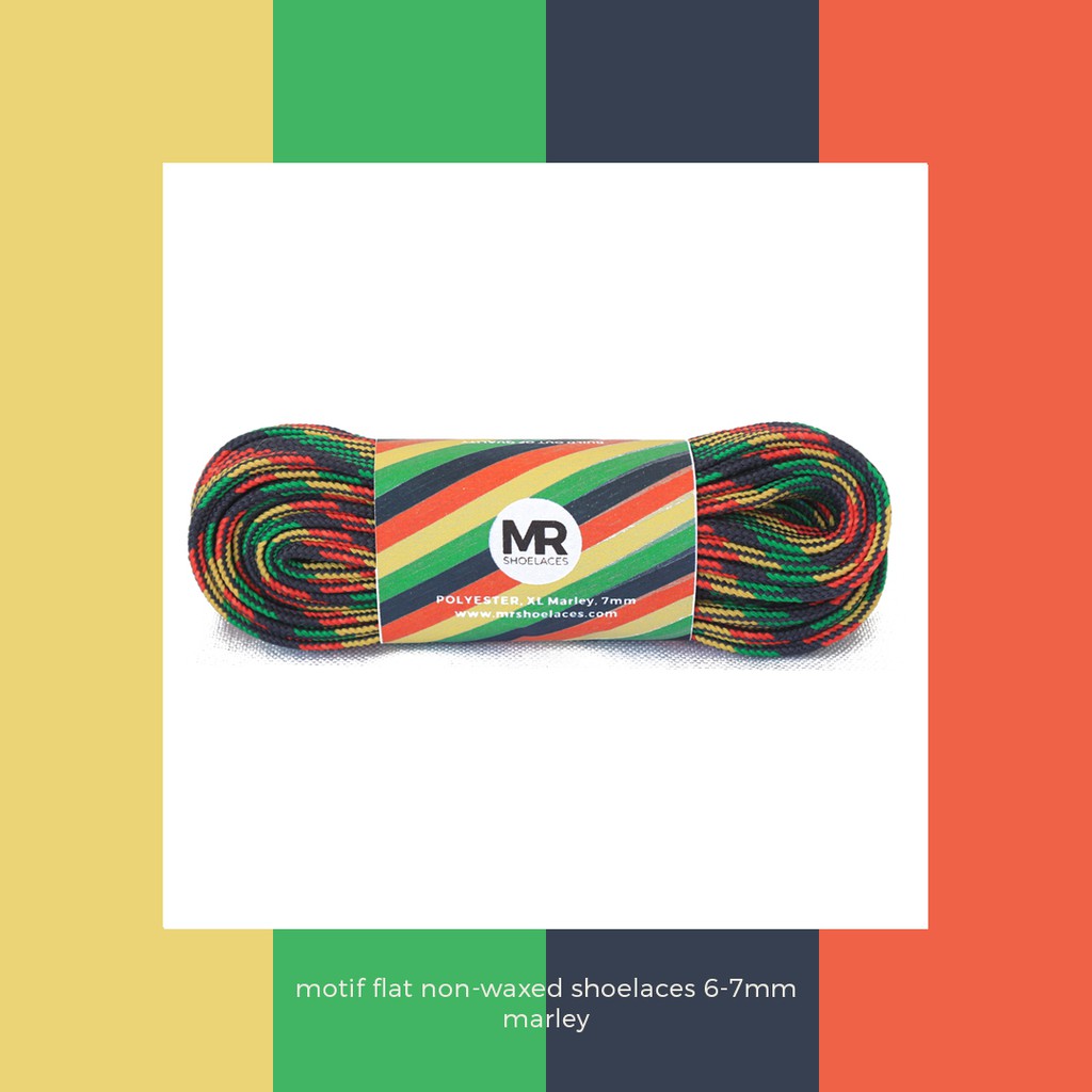 MR Shoelaces MF01 Marley Tali Sepatu Motif Flat Gepeng 90-200cm Lebar 6-7mm - Premium Shoelace