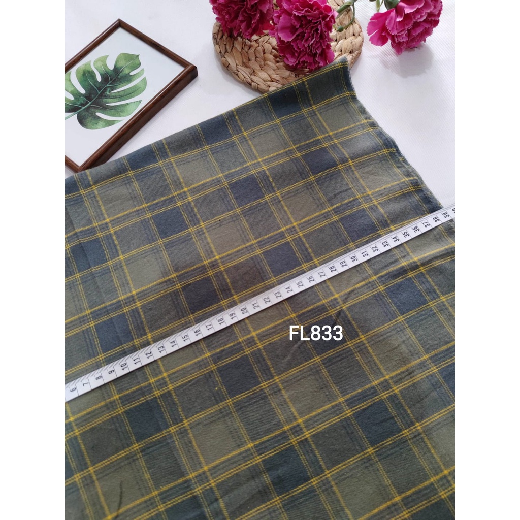 HIJAU kain flanel bahan kotak katun yarndyed harga per 0.5meter/kain meteran happychild