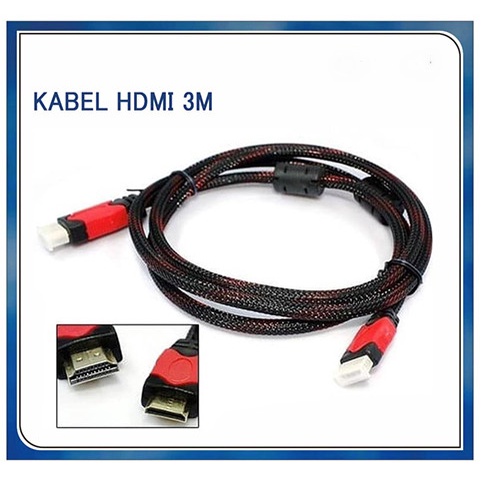 Kabel HDMI male to Male serat jaring / HDMI to HDMI 3 M