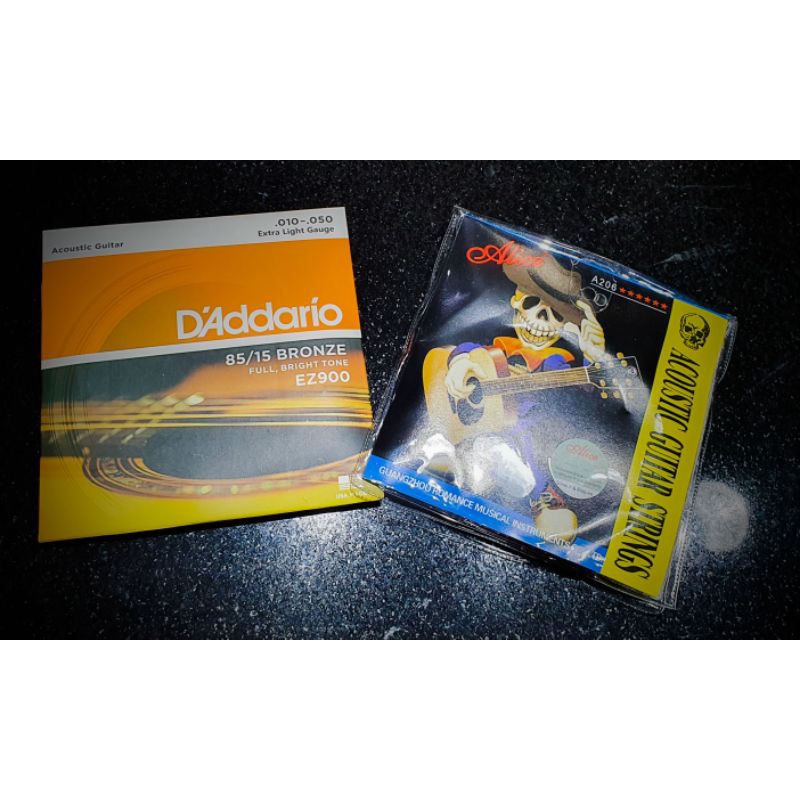 SENAR GITAR AKUSTIK MEREK D'ADDARIO dan ALICE SATU SET