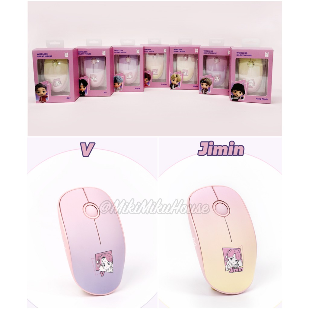 TINYTAN WIRELESS MOUSE BLUETOOTH ROYCHE BTS BT21 BABY KOREA OFFICIAL PAD MOUSEPAD KEYBOARD MONITOR