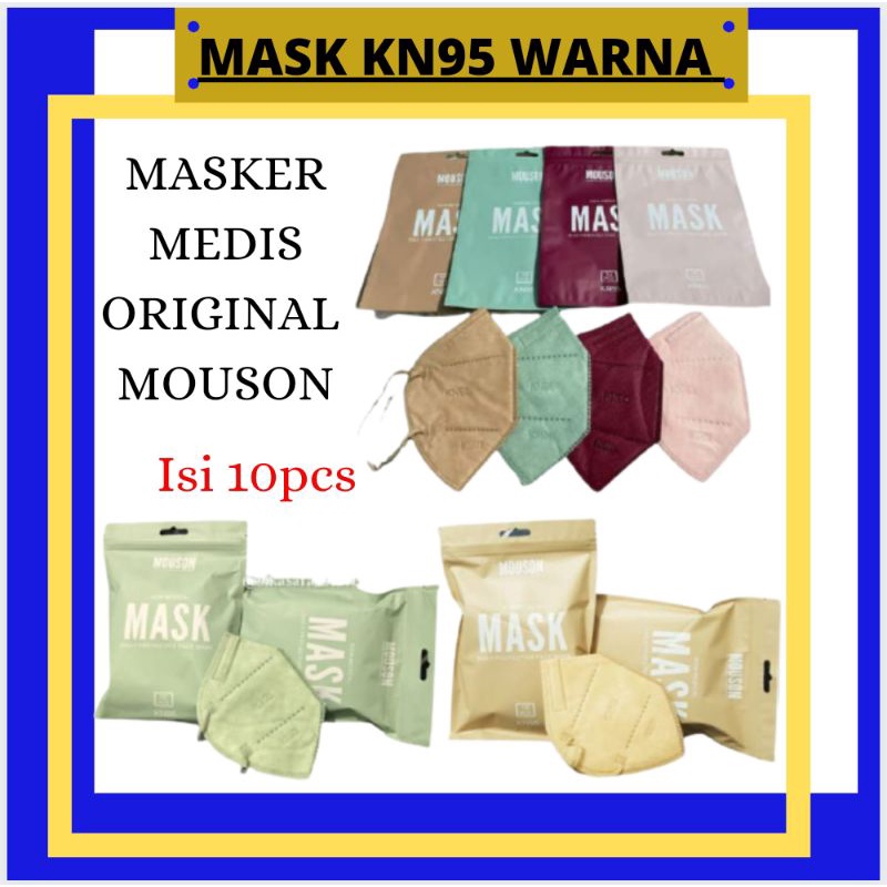 Masker Kn95 Medis Mouson Original Warna Warni Mouson Nude Pastel Mix Putih Hitam Earloop 3ply 5ply B