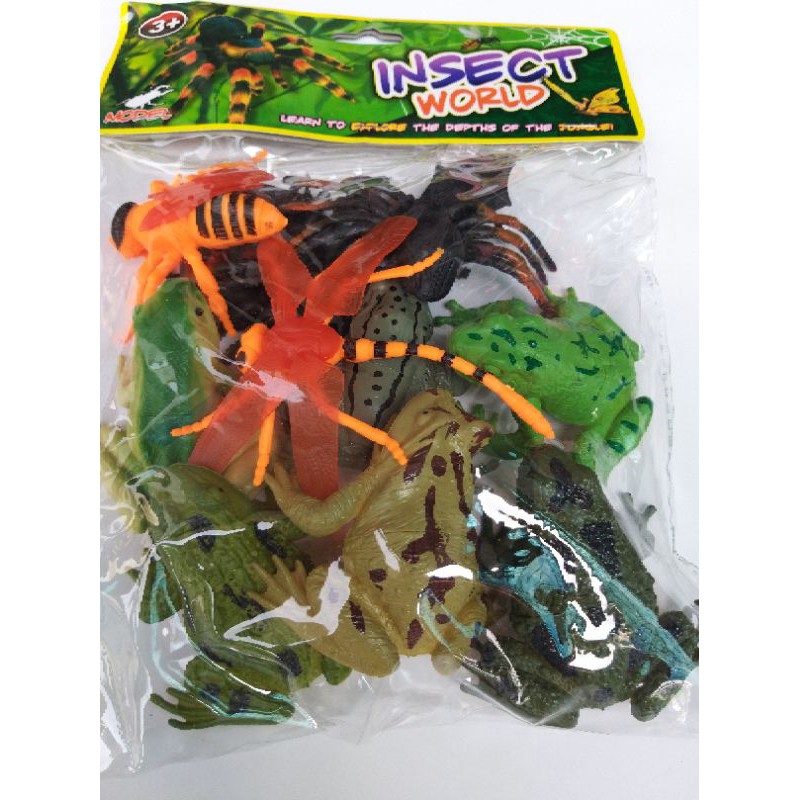 Mainan Serangga/Katak Karet 1Set isi 12pcs Figurin Binatang Besar Bagus