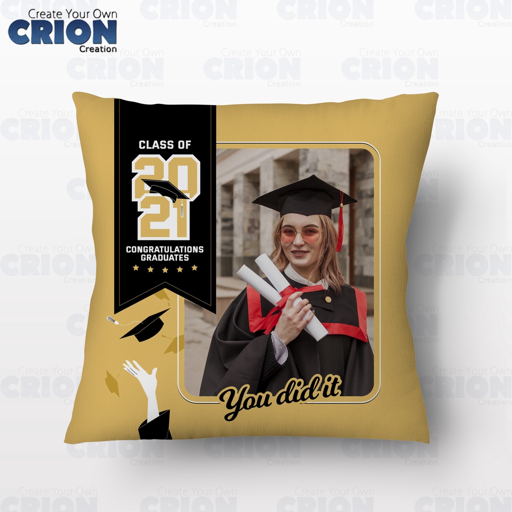 Bantal Wisuda - Graduation Frame - Bisa custom Nama dan Foto- souvenir/kado - By Crion