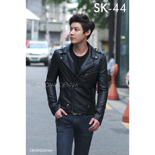 Jaket Kulit SK-44-Jaket Pria-Jaket Keren-Jaket Kulit-Jaket Biker-Jaket Cowok-Jaket Casual