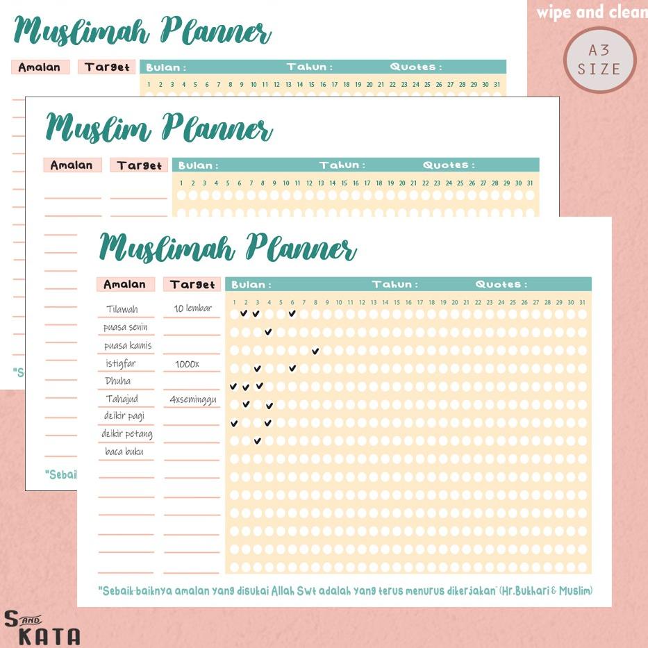 

✰MURAH LEBAY✰ wall planner tempel agenda muslim uk A3 (free 1 pcs spidol)