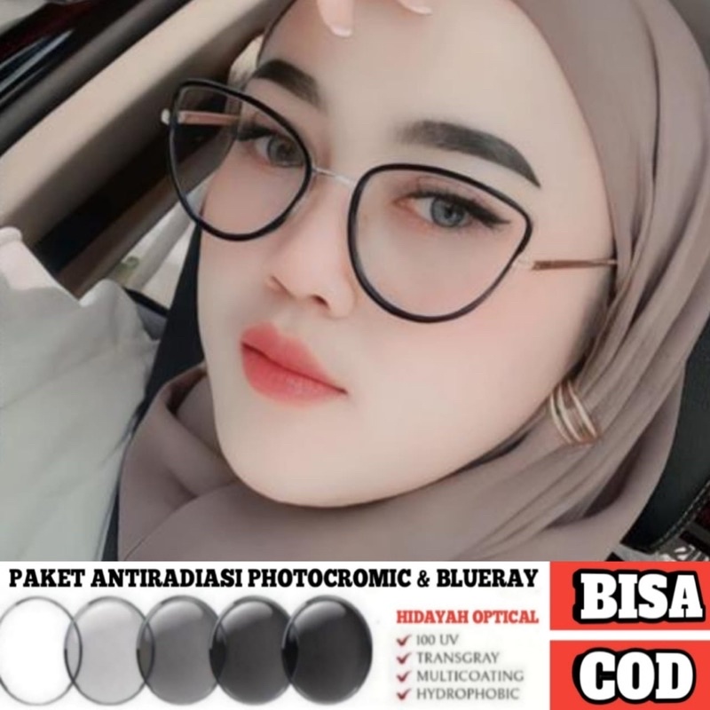 Jual Frame Kacamata Cat Eye Wanita | Kacamata Photocromic | Kacamata