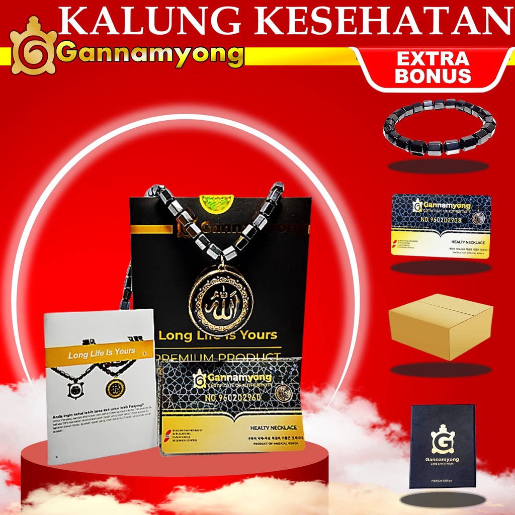 Grosir (SSC) KALUNG TERAPI KESEHATAN GANNAMYONG TORMALIN MAGNET GAUSS TERAPI biomagnetic Kalung
