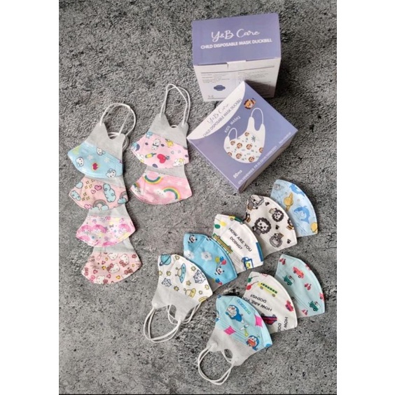 YB CARE KIDS - MASKER ANAK KIDS DUCKBILL 3PLY Y&B CARE FACE MASK 4-13T