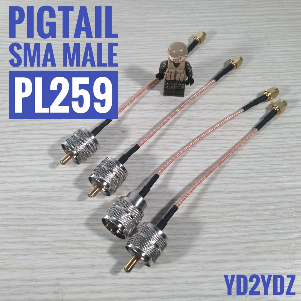 pigtail sma male to pl pl259 uhf male konektor kabel rg316 pl-259 15cm coax jumper rf sambungan ht antenna nanovna vna rg-316 analyzer coaxial antena luar extension connector teflon