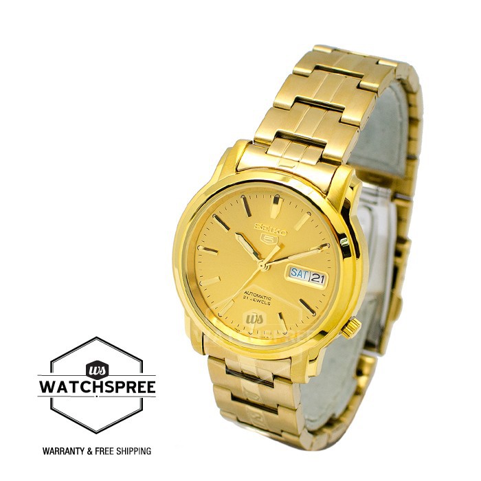 Seiko 5 SNKK76K1 Automatic Full Gold Coating | Jam Pria SNKK76