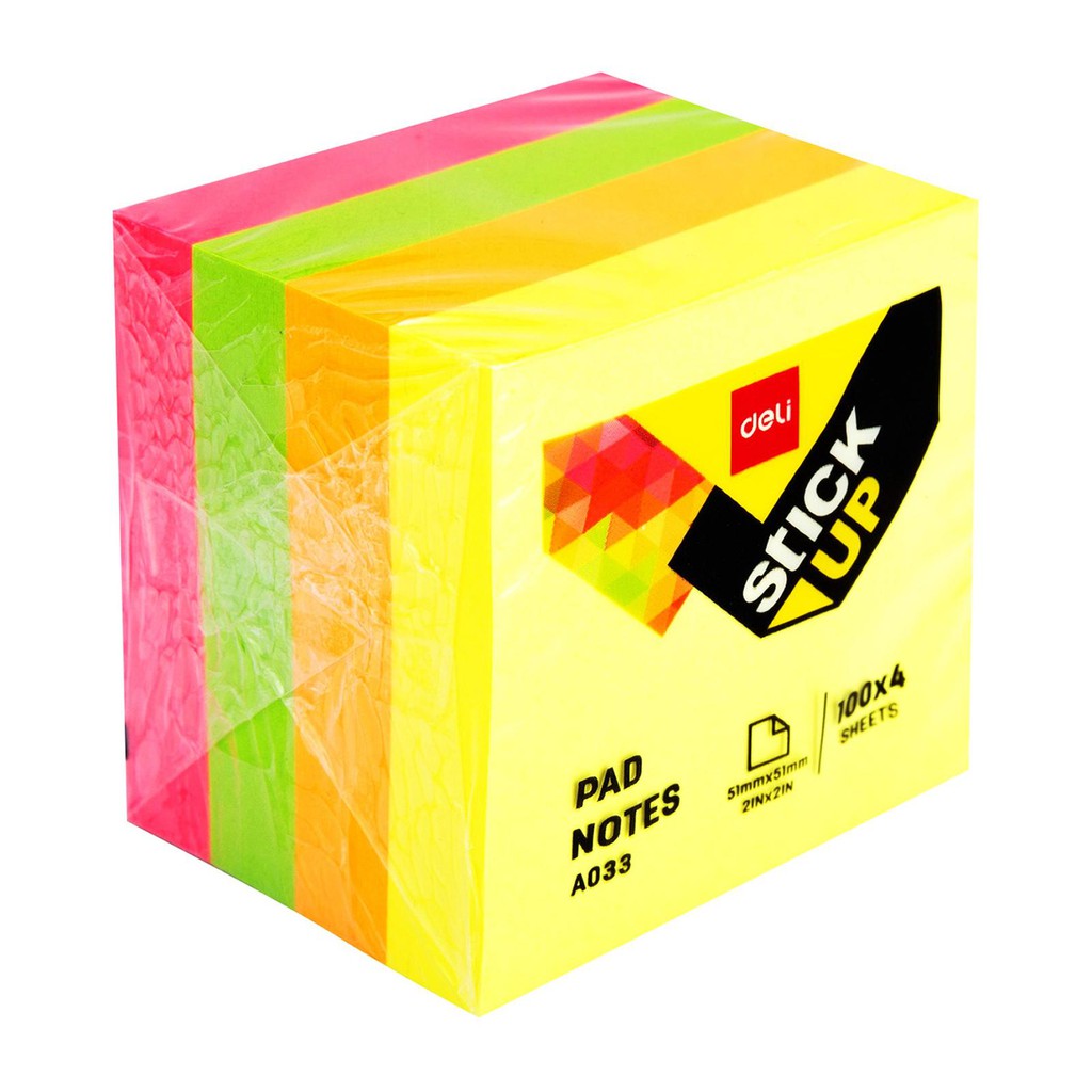 

STICKY NOTES MEMO TUMPUK TEMPEL 400 LEMBAR 50 MM X 50 MM MEMOPAD A-033 STIK NOTE KECIL WARNA