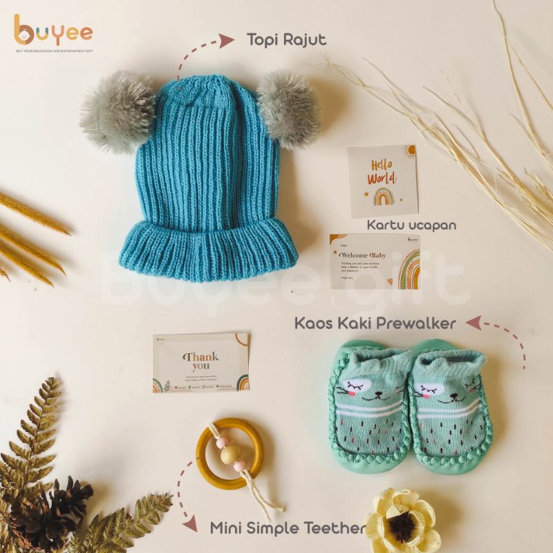 Premium Baby Hampers Buyee.gift | Kado Lahiran Bayi | Baby Gift Set | Parcel Baby Newborn-Sky blue