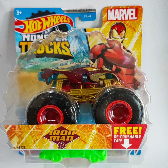Hot Wheels Hotwheels Monster Trucks Truck Iron Man Free Crushable Car