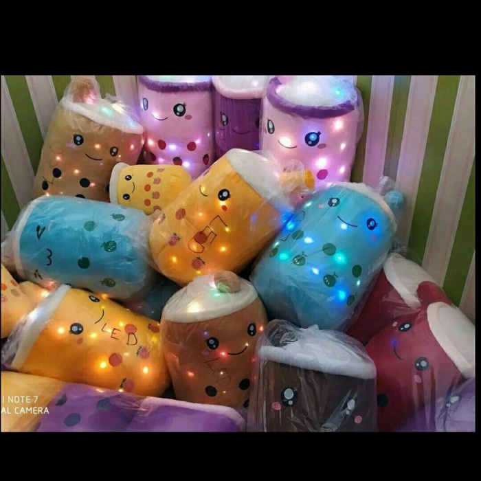 Boneka Boba Jumbo Ukuran Galon Bantal Boba Besar lampu LED