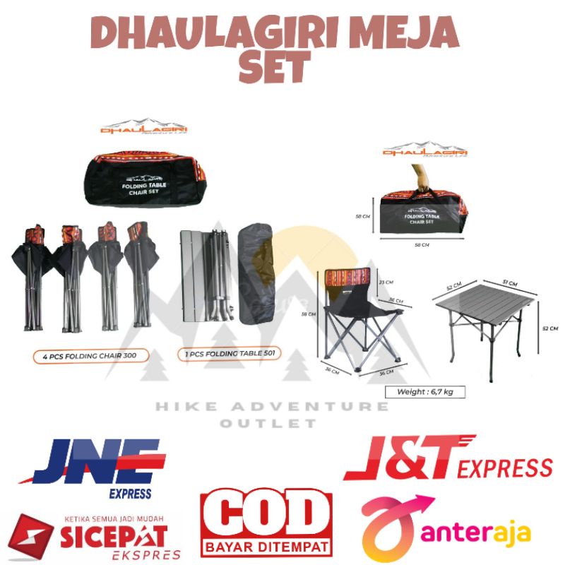 Meja Kursi Lipat Outdoor Set Etnik Dhaulagiri