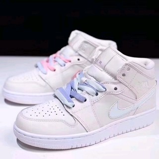 Empat warna Yuanyang warna tali sepatu off white  mid top 