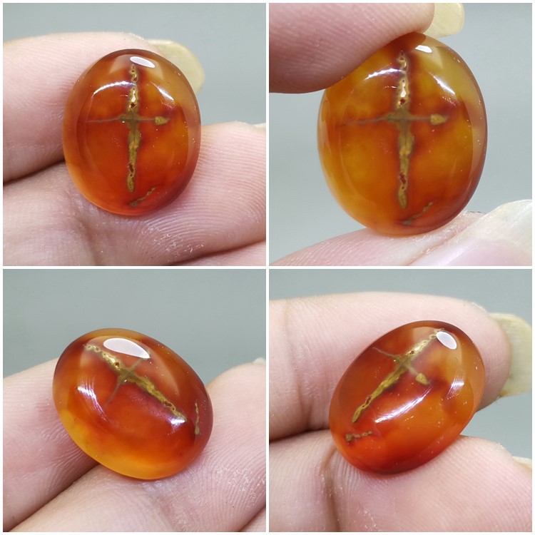 Batu Akik Salib Madu alami