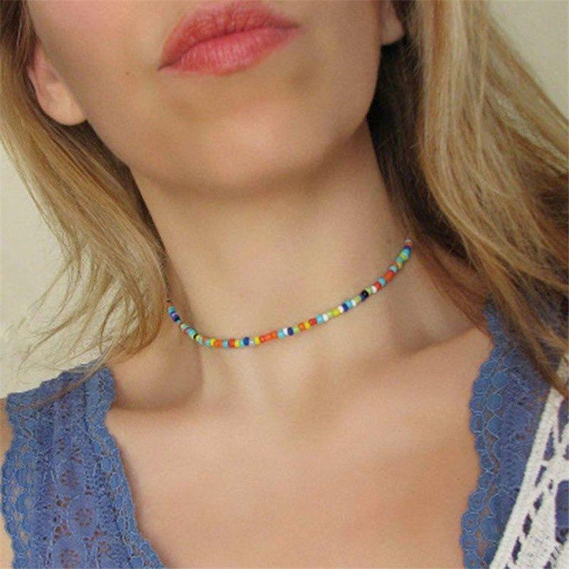 Senada Victory Kalung Style Mote Etnik Colorful Beads Bohemian Choker Boho SK069