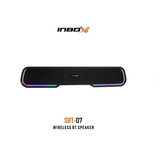 Speaker gaming soundbar inbox bluetooth 5.0 audio aux 3.5mm stereo bass 1200mah rgb with tf card usb sbt-07 - Sound bar sbt07