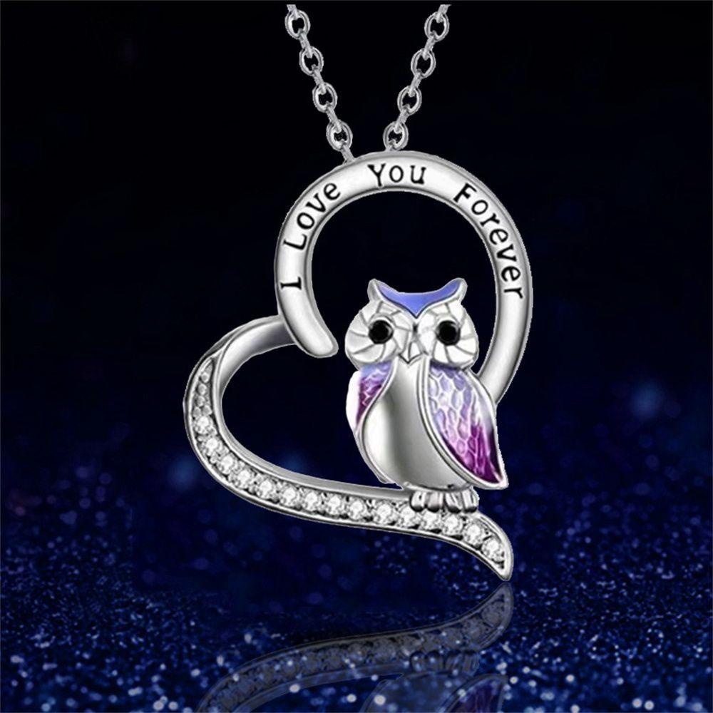 R-flower Owl Pendant Fashion Ladies Hadiah Anniversary Wisuda Hari Binatang Bulan Bintang I Love You Forever