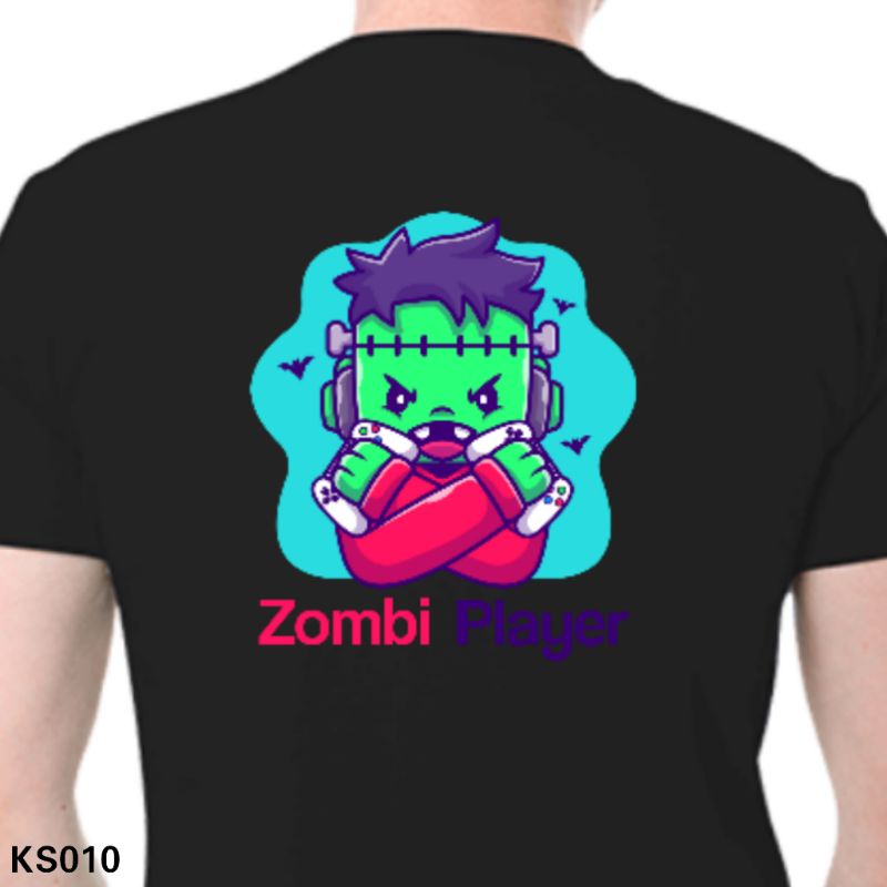 Kaos distro Original Motif Zombi Player Bahan Cotton Combad 30s