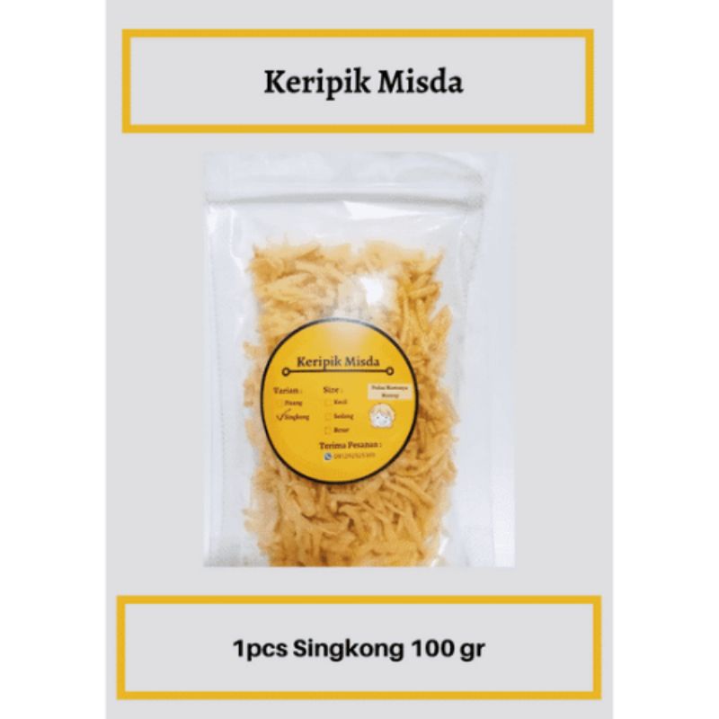 

Keripik Misda Varian Singkong 100gr, Cemilan Hemat, Murah dan Enak, Snack Pedas Manis, Jajanan Keluarga