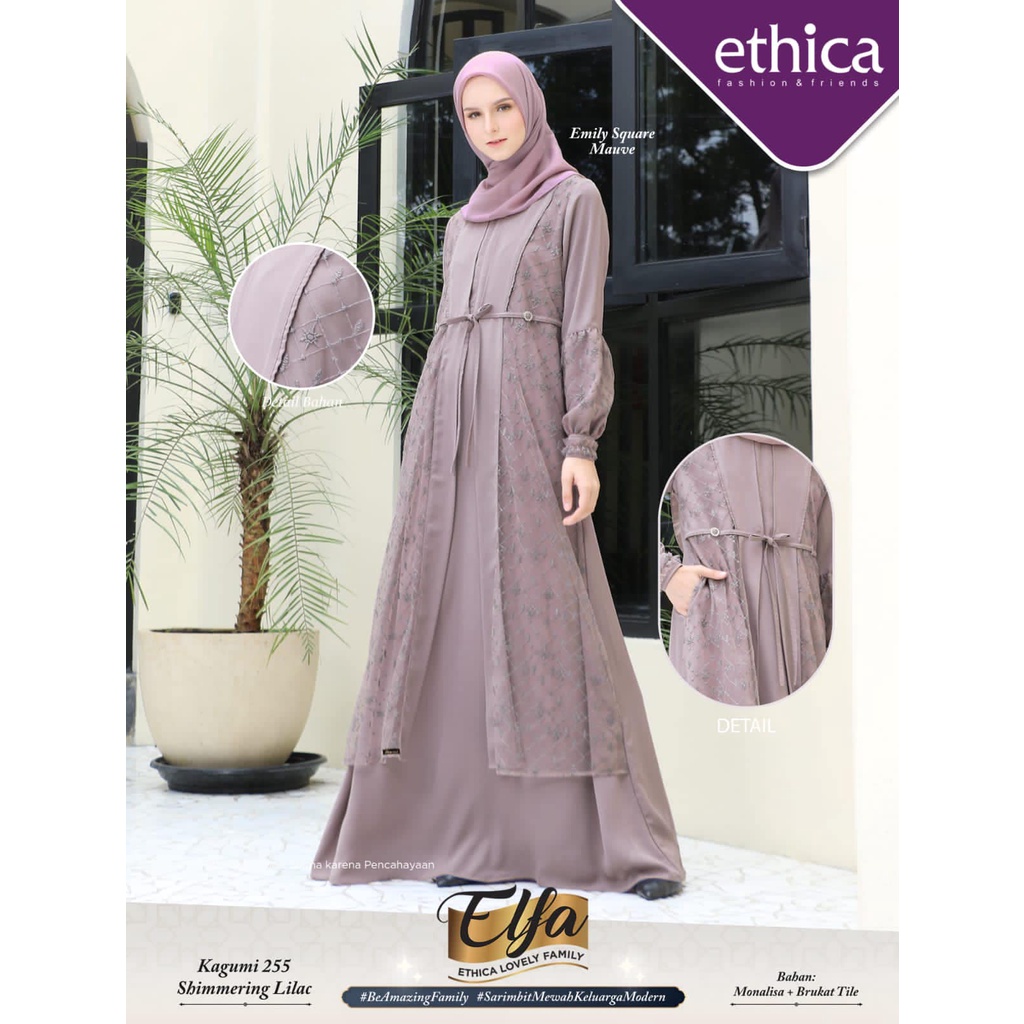 ETHICA// Baju Muslim Gamis Ethica Kagumi 255 Shimmering Lilac