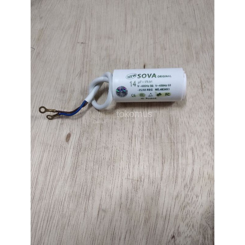 14 Uf/450 V SOVA CAPACITOR/KAPASITOR BULAT/CAPASITOR POMPA AIR