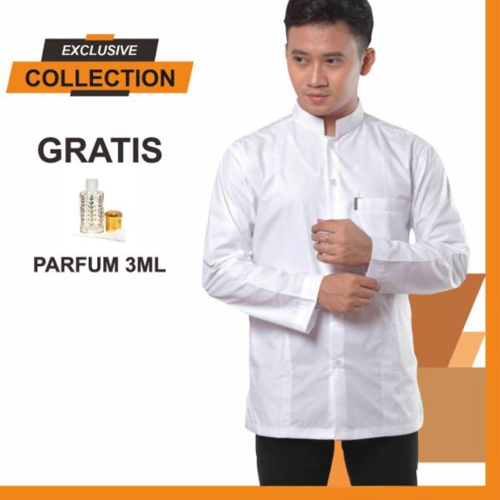 {Original} Baju Koko Habaib Putih Polos Koko Haibah Lengan Panjang Koko Ammu ??