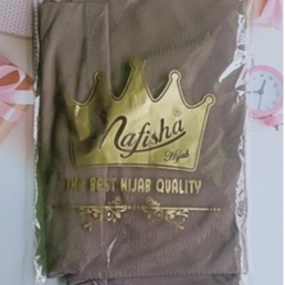 Jilbab Instan Bergo Syria Tali Polos By Nafisha Hijab-CURCOAL