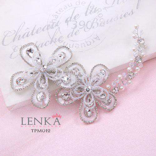 LENKA Tiara Rambut Headpiece Wedding Crown Aksesoris Pesta Pengantin Bunga TPM012