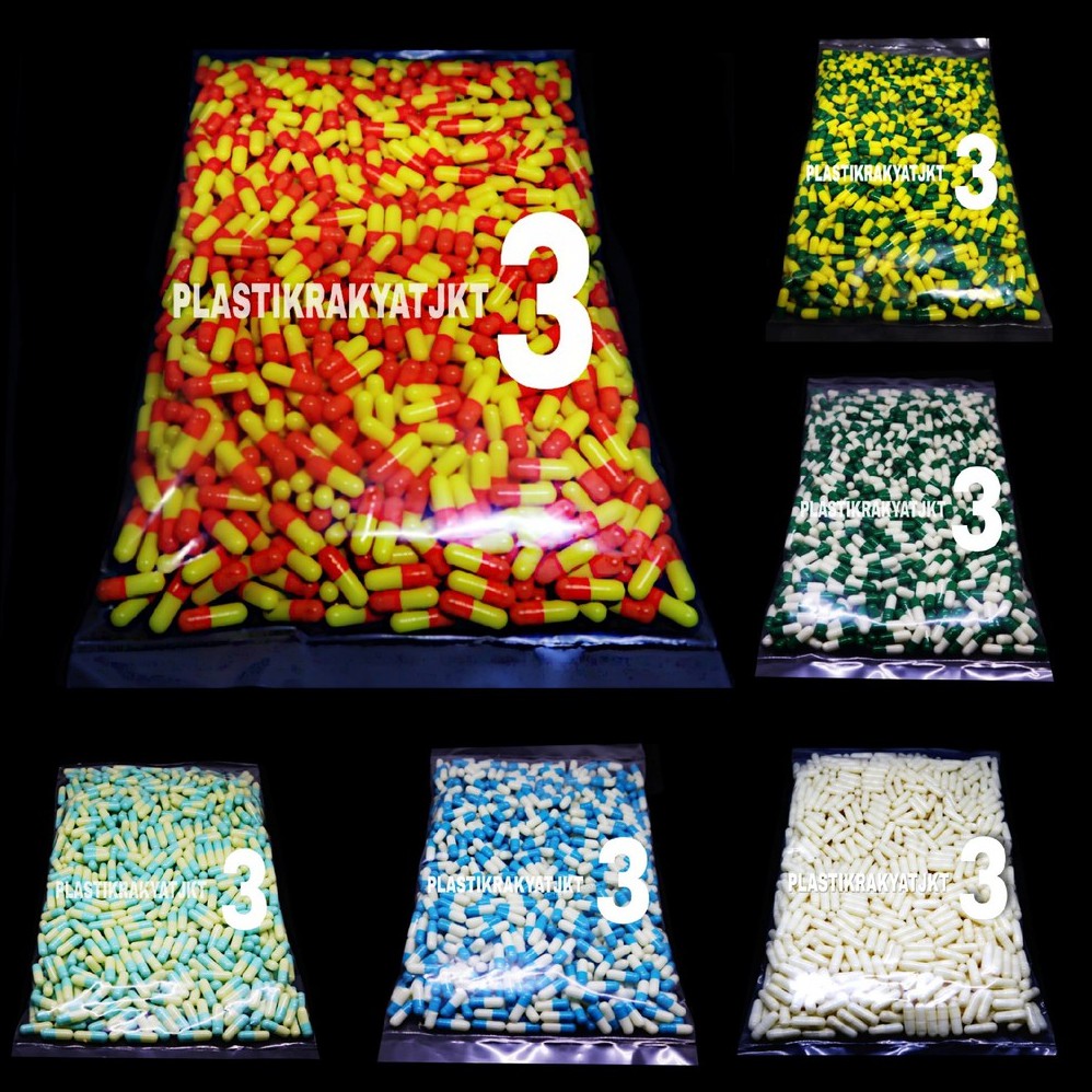 Kapsul Kosong warna ukuran 3 / Cangkang Kapsul warna no 3 Kapsulindo Halal