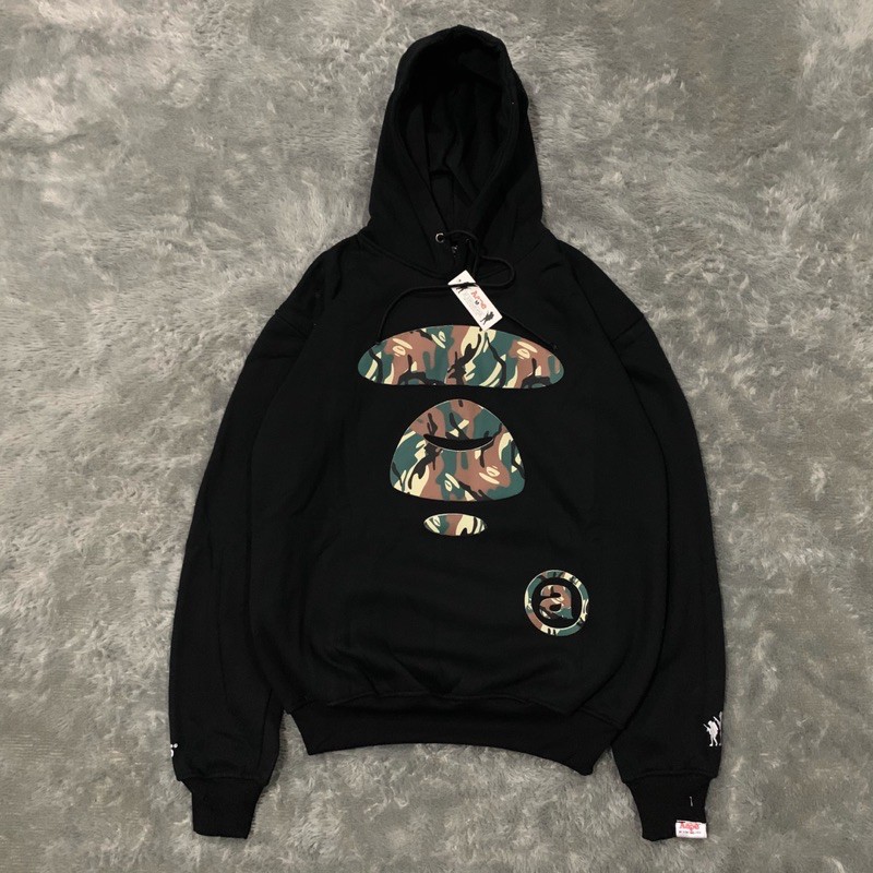 Sweater Hoodie Aape Camo Logo Fulltag &amp; Lebel