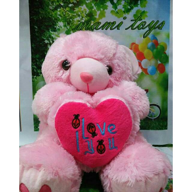 Boneka teddy bear i love you terbaru termurah