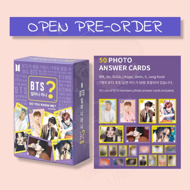 [BOOKED] BTS DO YOU KNOW ME? CARDS (DO YOU KNOW ME? BTS EDITION)