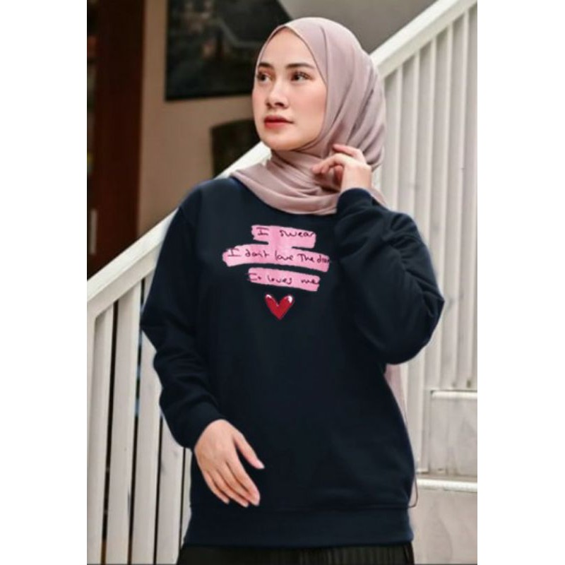 Kaos Lengan Panjang LOVE / Kaos Sweatshirt / Atasan Wanita / Atasan Wanita Lengan Panjang