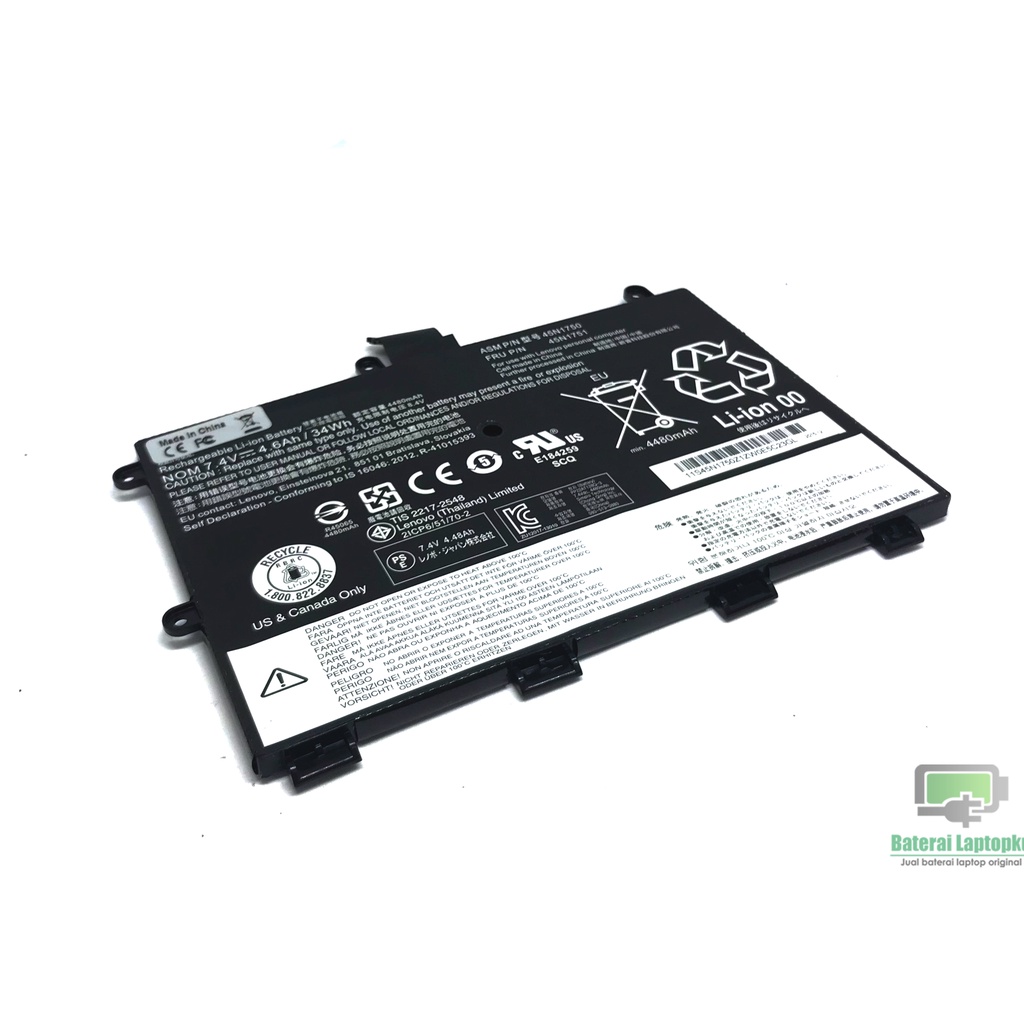 Baterai ORIGINAL LENOVO Thinkpad Yoga 11E 45N1750 45N1751