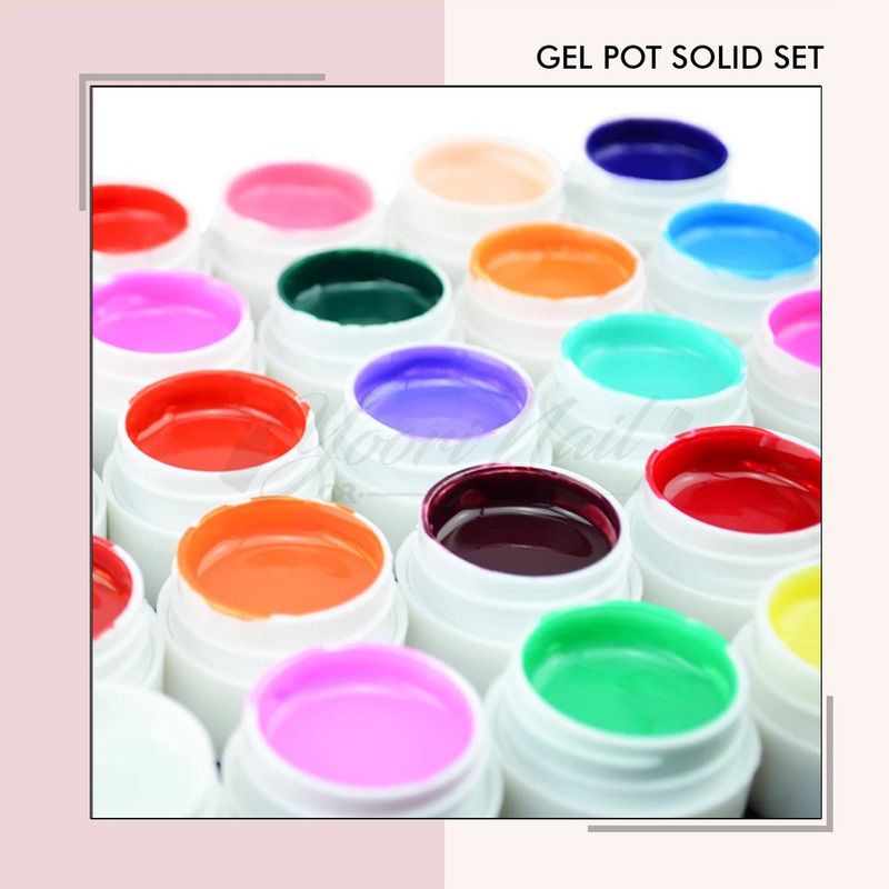 12 colors painting gel pot glitter solid color gliter paint nail art uv gel 12 warna 12pcs