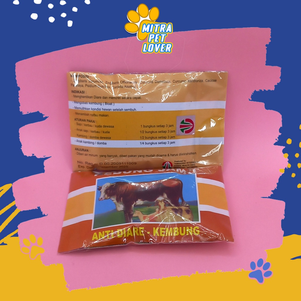 OBAT DIARE &amp; KEMBUNG SAPI &amp; TERNAK - REBUNG JAMU 50 GR - ANTI MENCRET TAMBAH NAFSU MAKAN &amp; IMUN UNTUK KAMBING KUDA KERBAU - MURAH GARANSI ASLI ORIGINAL - PET ANIMAL HEALTHCARE VETERINARY TAMASINDO KESEHATAN VITAMIN TERNAK HEWAN PELIHARAAN MITRAPETLOVER
