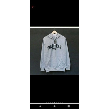 sweater Hoodie pria pull and bear 1991/Pul bear navy hitam putih