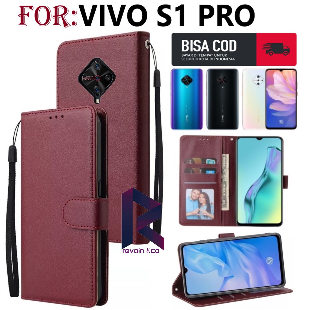 FLIP COVER VIVO S1 PRO CASING DOMPET FLIP WALLET LEATHER KULIT PREMIUM SARUNG BUKA TUTUP FLIP CASE VIVO S1 PRO